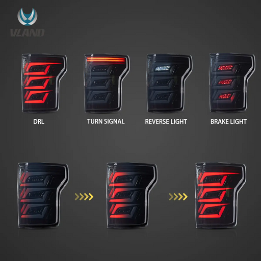 VLAND LED Tail Lights for Ford F150 13th Gen (P552) 2015-2020 With Sequential Indicators VLAND Factory