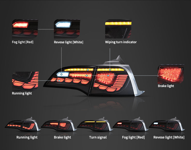 VLAND LED Tail Lights for Tesla Model 3 2007-2022 with Start Up Animation Sequential Amber Indicator (International Model) VLAND Factory