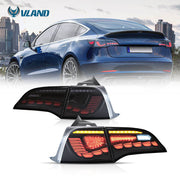 VLAND LED Tail Lights for Tesla Model 3 2007-2022 with Start Up Animation Sequential Amber Indicator (International Model) VLAND Factory