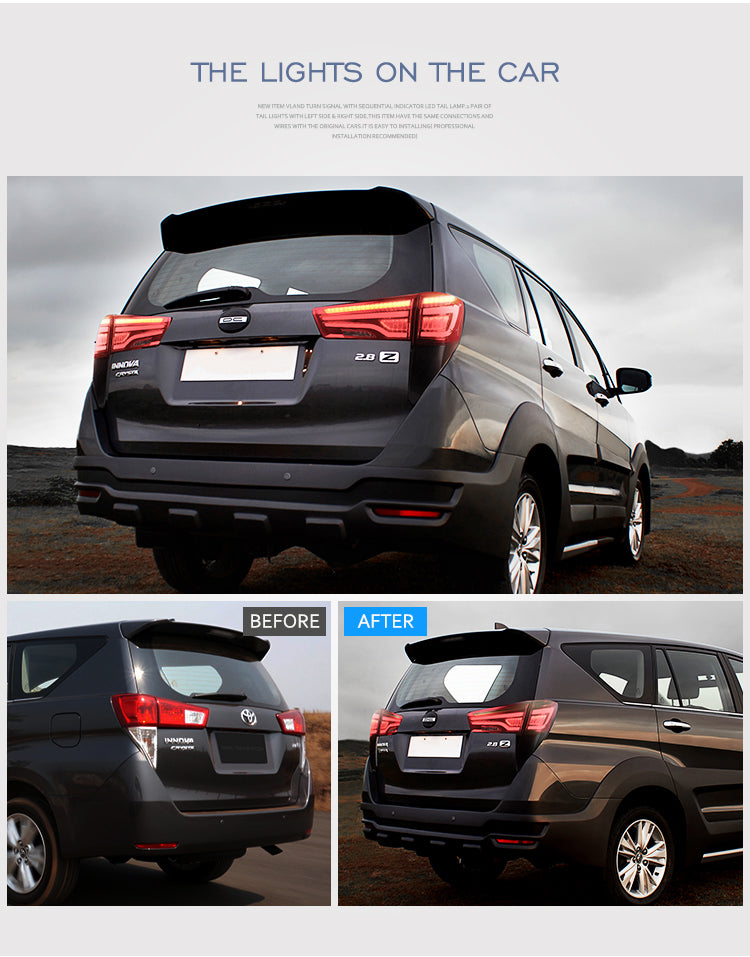 VLAND LED Tail Lights for Toyota Innova 2015-2016 VLAND Factory