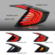 VLAND LED Taillights For Honda Civic 10th Gen 2016-2019 With/Without Trunk Lights VLAND Factory
