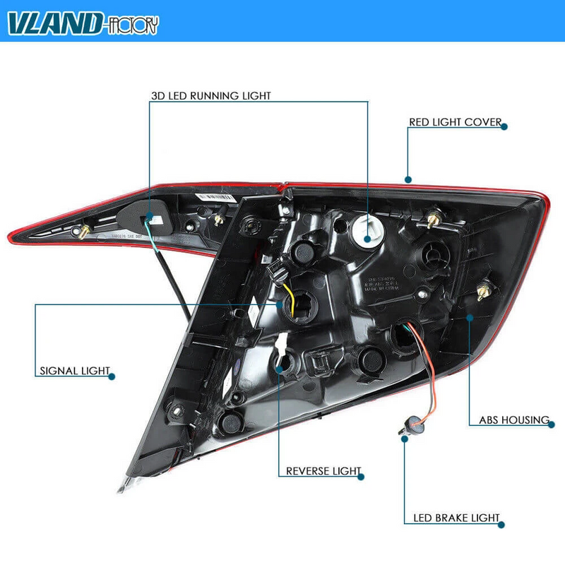 VLAND LED Taillights For Honda Civic 10th Gen 2016-2019 With/Without Trunk Lights VLAND Factory