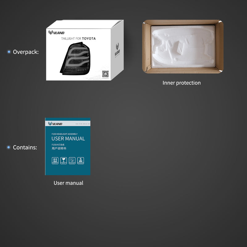 VLAND LED Taillights For Toyota Highlander 2008-2011 VLAND Factory