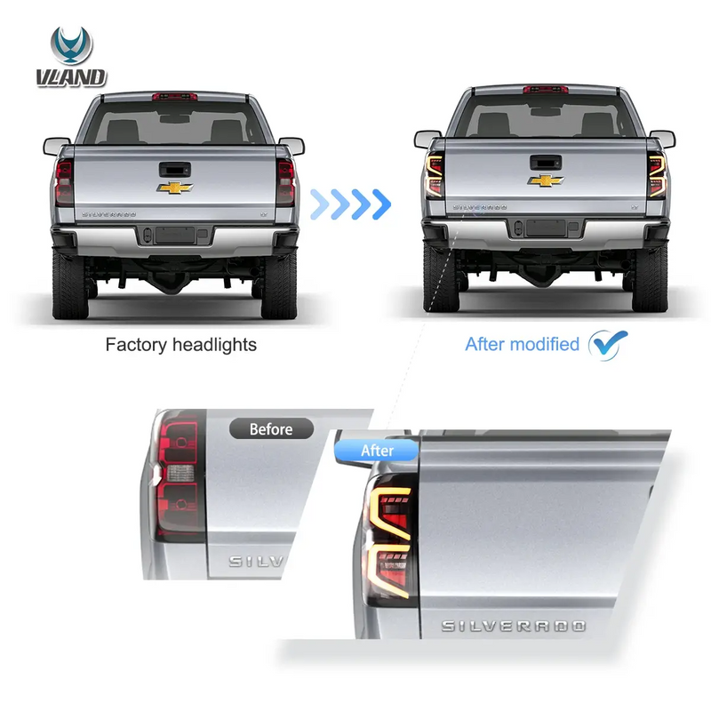VLAND LED Taillights I for Chevrolet Silverado 1500/2500/3500 2014-2018 VLAND Factory