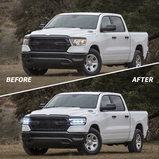 VLAND Matrix Projector Headlights For Dodge Ram 1500 2500 3500 2019-2022 5th Gen (CA Stock) VLAND Factory