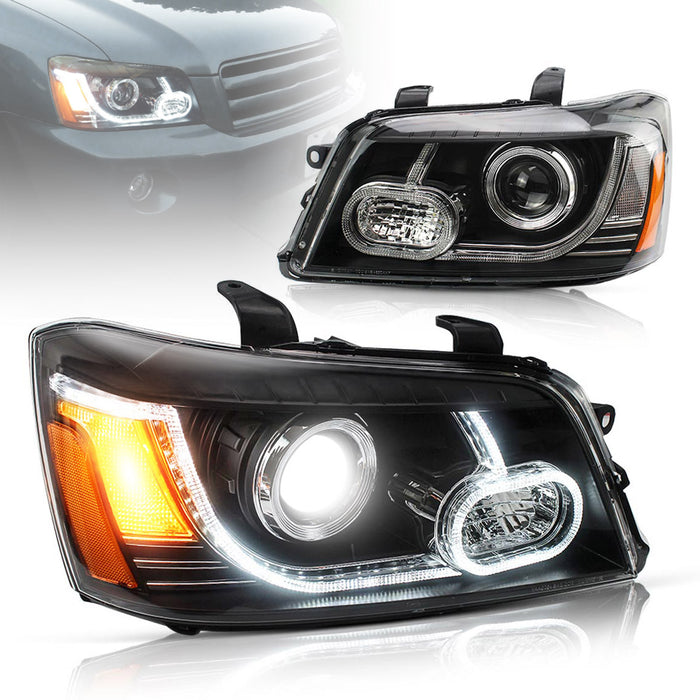 Faros delanteros proyectores VLAND para Toyota Highlander 2001-2007 1 ...