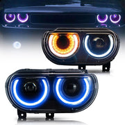 VLAND RGB Dual Beam Headlights For Dodge Challenger 2008-2014 VLAND Factory
