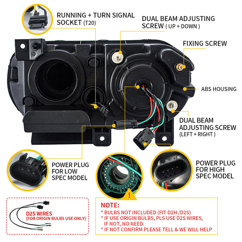 VLAND RGB Dual Beam Headlights For Dodge Challenger 2008-2014 VLAND Factory