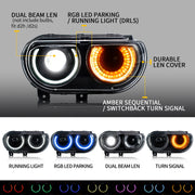 VLAND RGB Dual Beam Headlights For Dodge Challenger 2008-2014 VLAND Factory