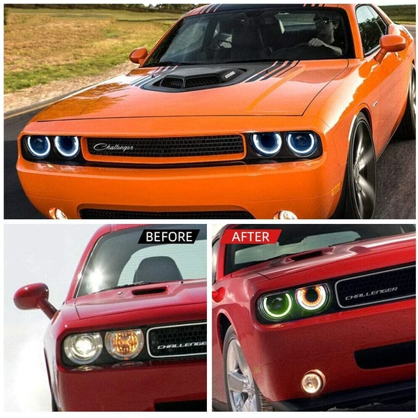 VLAND RGB Dual Beam Headlights For Dodge Challenger 2008-2014 VLAND Factory