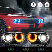 VLAND RGB Dual Beam Headlights For Dodge Challenger 2015-2020 VLAND Factory