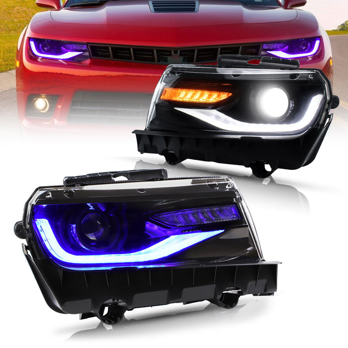 VLAND RGB LED Headlight For Chevrolet Camaro 2014-2015 with sequential indicators VLAND Factory