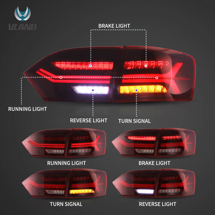 VLAND Dual Beam Headlights and Tail Lights For Volkswagen VW Jetta / Sagitar (NOT GLI) 2012-2018