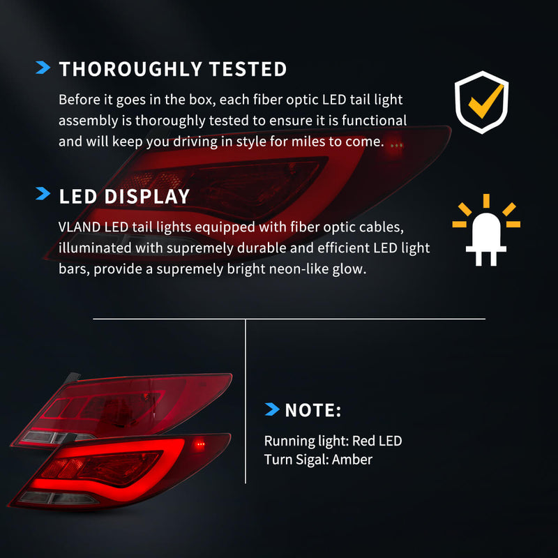 VLAND Tail Lights For Hyundai Accent / Verna / Solaries 2010-2018 VLAND Factory