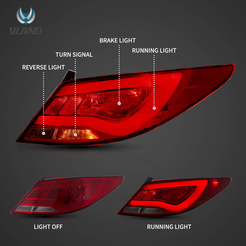VLAND Tail Lights For Hyundai Accent / Verna / Solaries 2010-2018 VLAND Factory