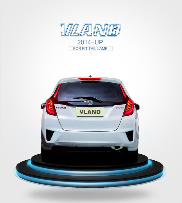 Vland Factory Full LED Tail Lights For Honda Fit / Jazz (GK5) 2014-2020 Tail Lamp VLAND Factory