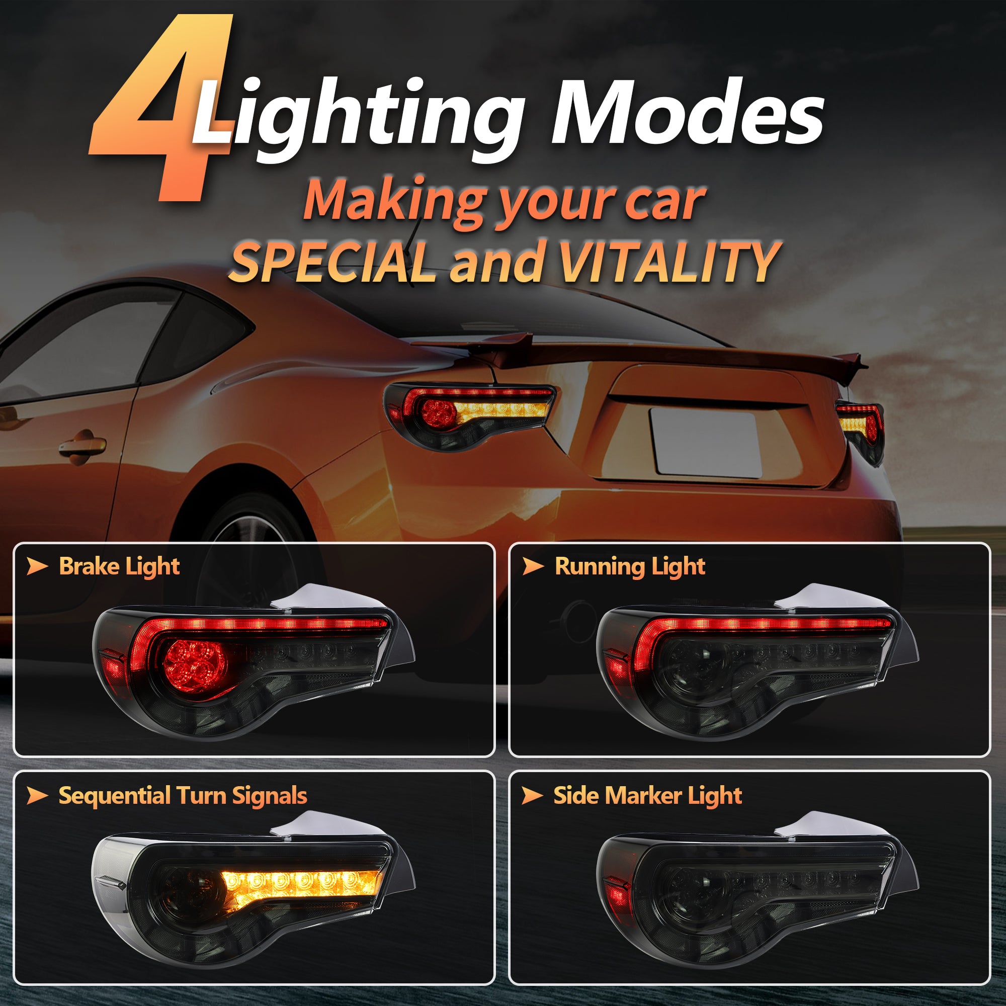 Vland Full LED Tail Lights For Toyota 86 GT86 & Subaru BRZ 2012