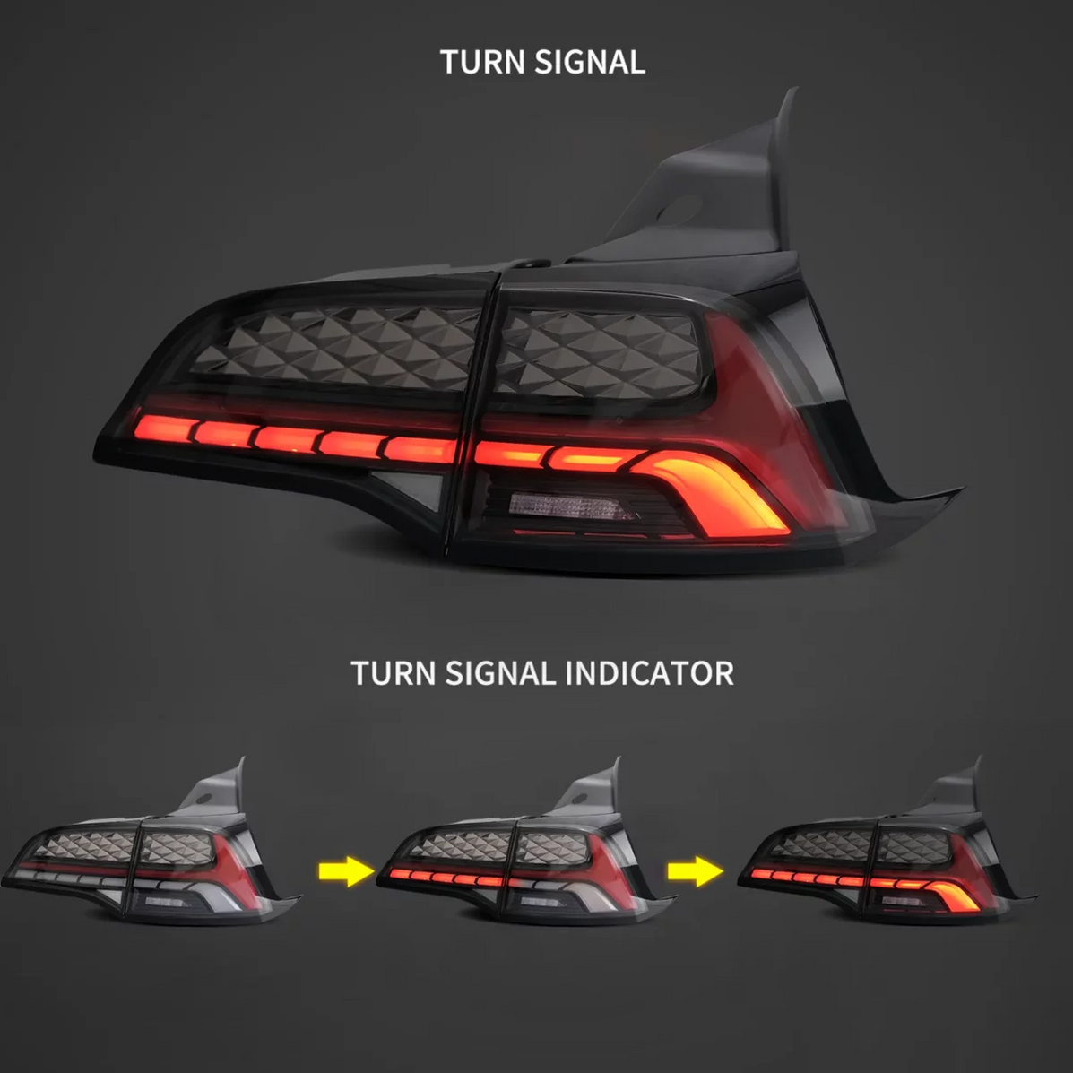 Vland III LED Tail Lights With Dynamic Welcome Lighting For Tesla Mode ...