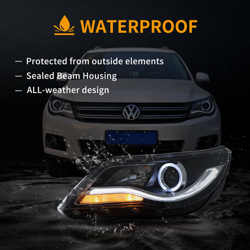 Vland LED Angel Eyes Head Lights for Volkswagen Tiguan 2009-2011 VLAND Factory
