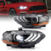 Vland LED Dual Beam Headlights For Ford Mustang 2018-2023 6th Gen Without Turn Signals(Single Side OR Complete Set) VLAND Factory