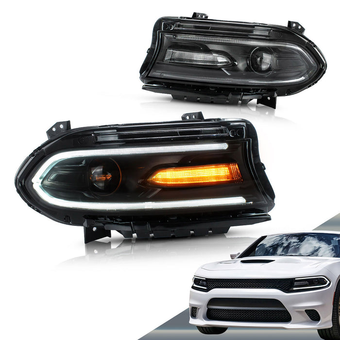 Vland LED Dual Beam Projector Headlights For Dodge Charger 2015-2021 7th Gen Facelift (Seventh generation, LD) VLAND Factory