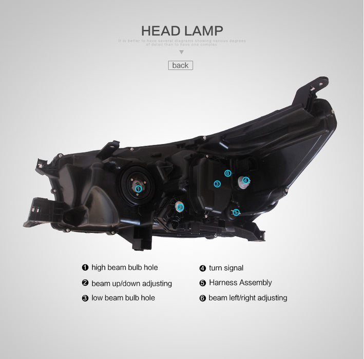 Vland LED Headlights For Toyota Hilux / Revo 2015-UP 8th Gen (Eighth generation. AN110, AN120, AN130) VLAND Factory