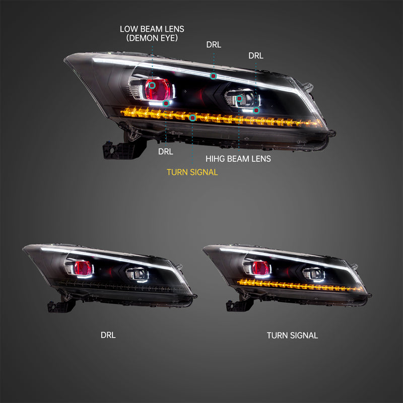 Vland LED Projector Headlight For Honda Accord 2008-2012 YAA-HD-0145A VLAND Factory