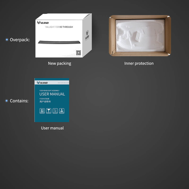 Vland LED Rear Trunk Taillight for Kia K3 3th Gen (BD) Sedan 2019-2022 With Sequential Turn Signal VLAND Factory