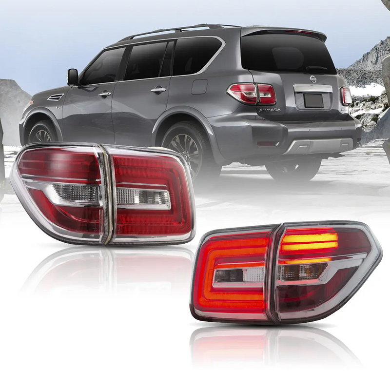 Vland LED Tail Lights Clear For Nissan Patrol 6th Gen(Y62)17-20 Armada 2th Gen (Y62) Pre-Facelift VLAND Factory