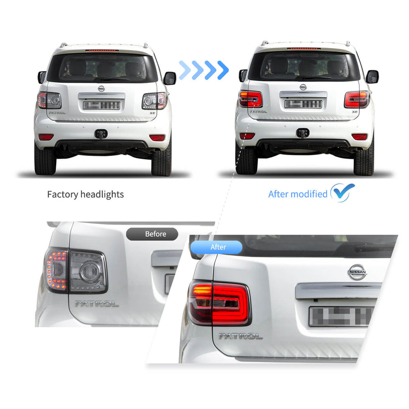 Vland LED Tail Lights Clear For Nissan Patrol 6th Gen(Y62)17-20 Armada 2th Gen (Y62) Pre-Facelift VLAND Factory