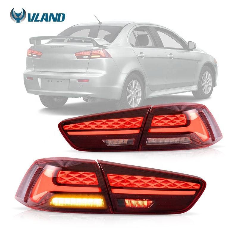 Feux Arrière Archaic Pour Mitsubishi Lancer & EVO X 2008-2020 – Noir, DRL Animé, E-mark