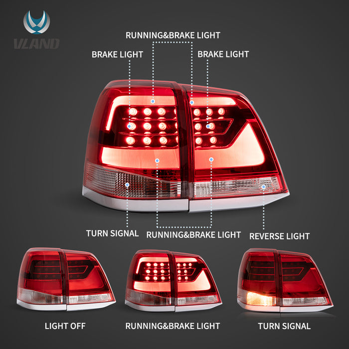 Vland LED Tail Lights For Toyota Land Cruiser 2008-2015 VLAND Factory