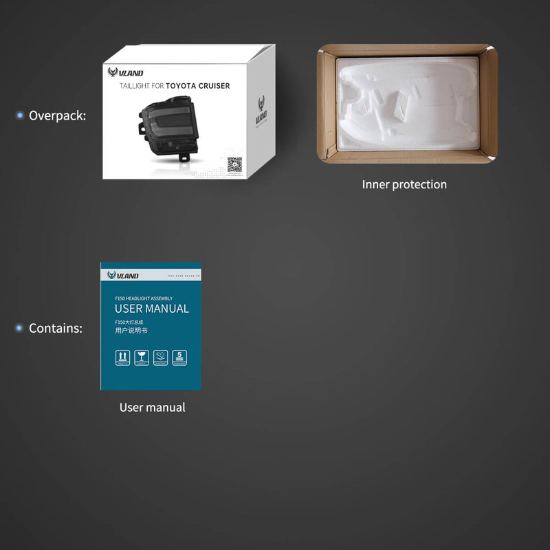 Vland LED Tail Lights For Toyota Land Cruiser 2016-2021 0266 VLAND Factory