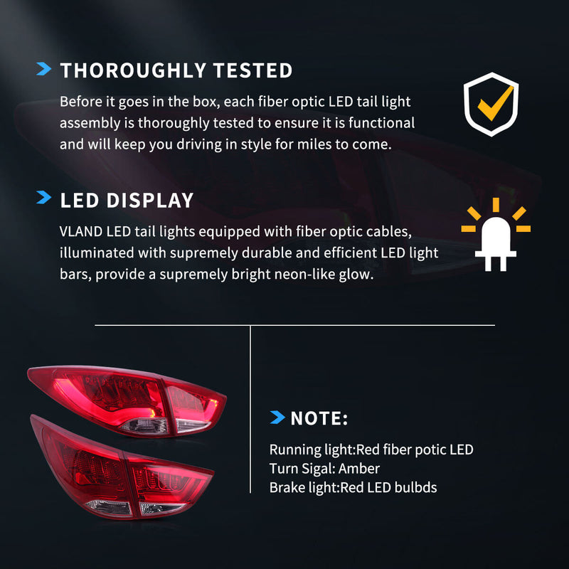 Vland LED Tail Lights for Hyundai IX35 (Tucson) 2010-2013 VLAND Factory