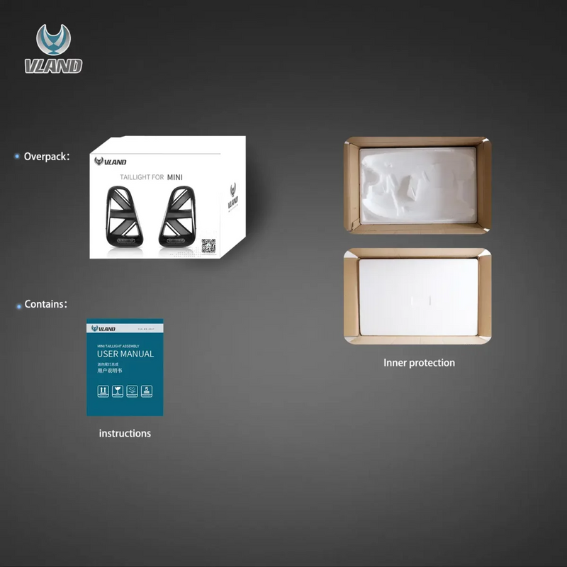 Vland LED Tail Lights for Mini R Series 1th Gen(R50 R52 R53) 2001-2006 Sequential Turn Signal With Dynamic Welcome Lighting VLAND Factory