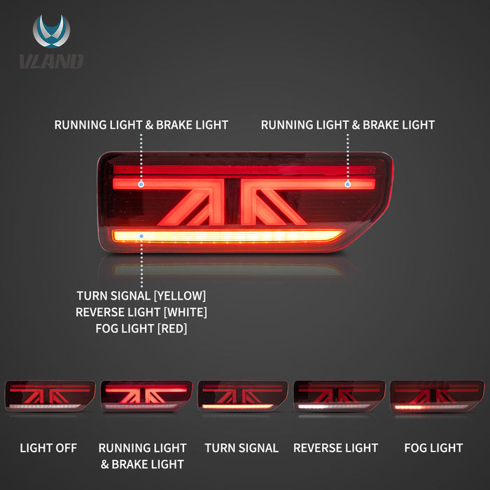 Vland LED Taillights for Suzuki Jimny 4th Gen（JB64W/JB74W）2018-2022 With Sequential Turn Signal VLAND Factory